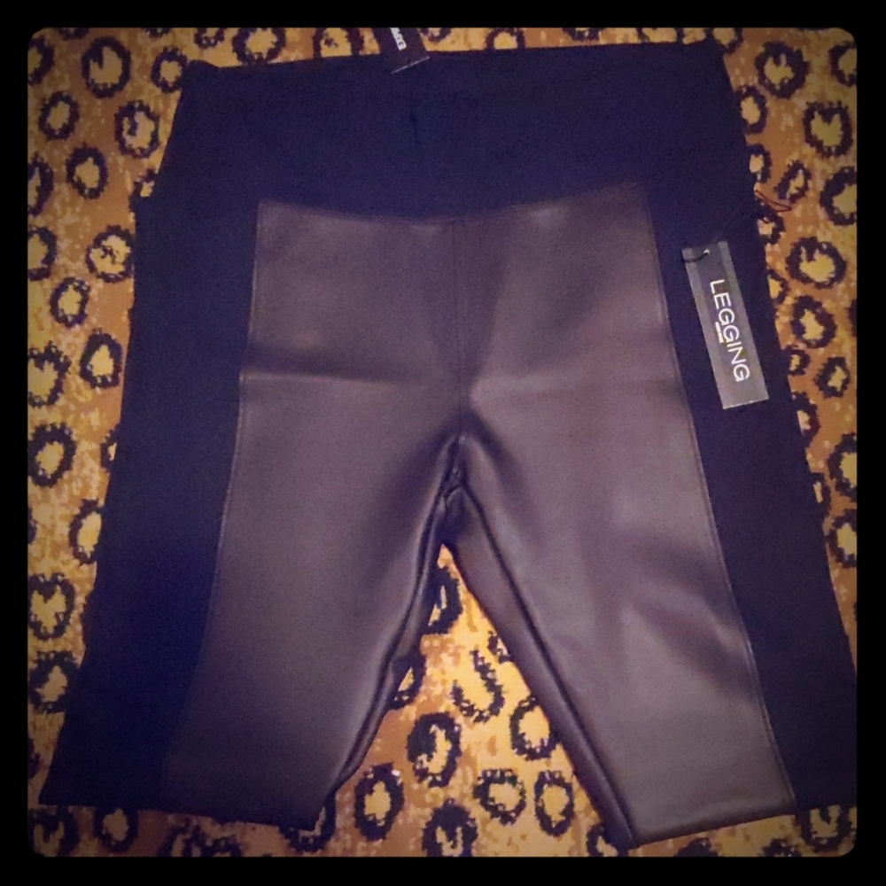 Express legging with leather